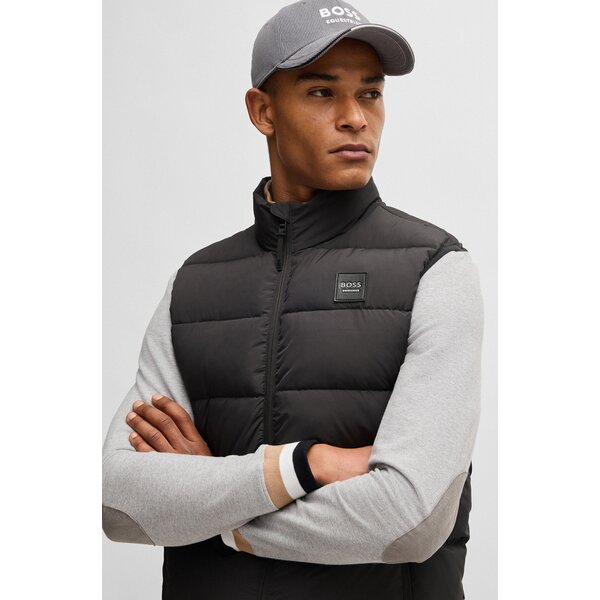 BOSS EQUESTRIAN gewatteerde herenbodywarmer Arthur Cord grey | S