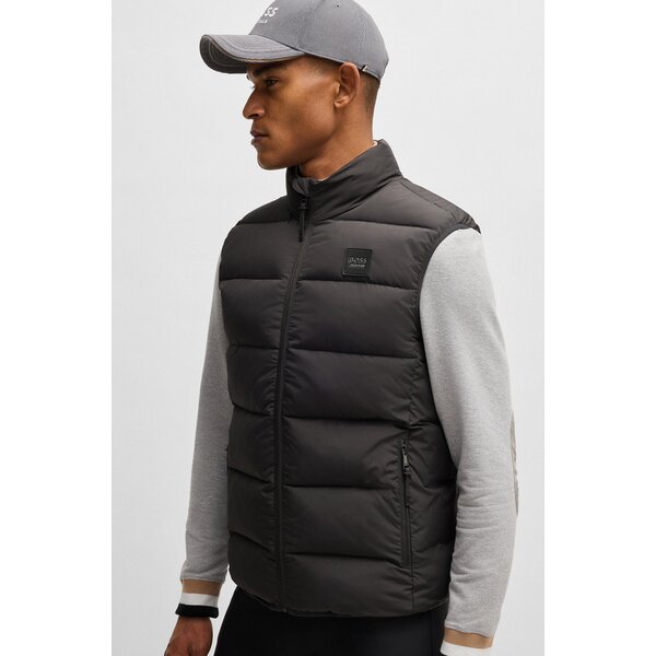 BOSS EQUESTRIAN gewatteerde herenbodywarmer Arthur Cord grey | S