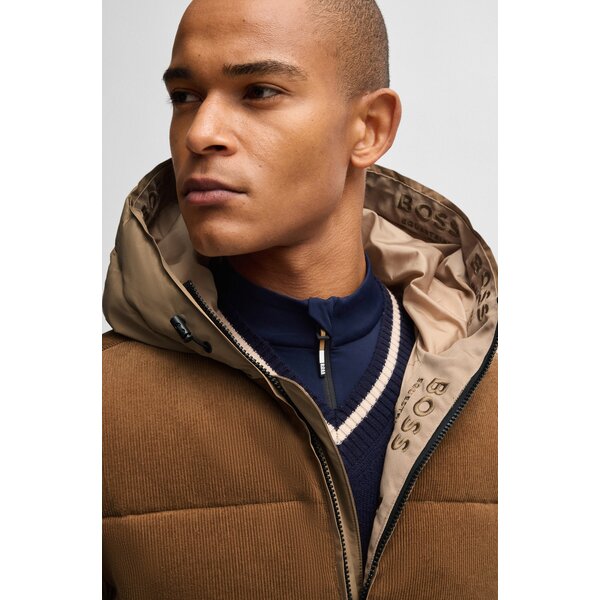 BOSS EQUESTRIAN gewatteerde corduroy jas Tomas camel | S