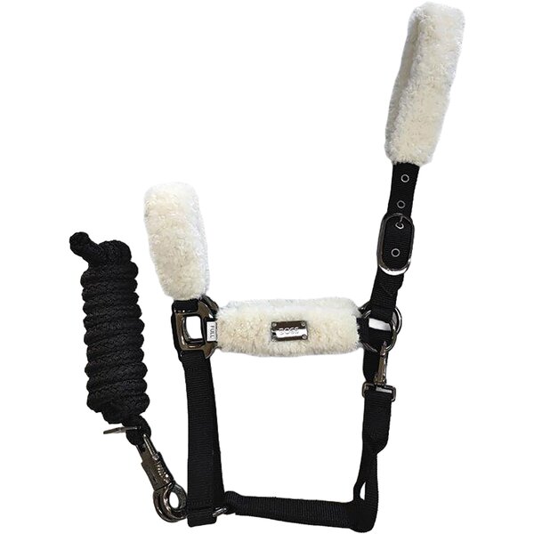 BOSS EQUESTRIAN halsterset black/cream | Warmbloed