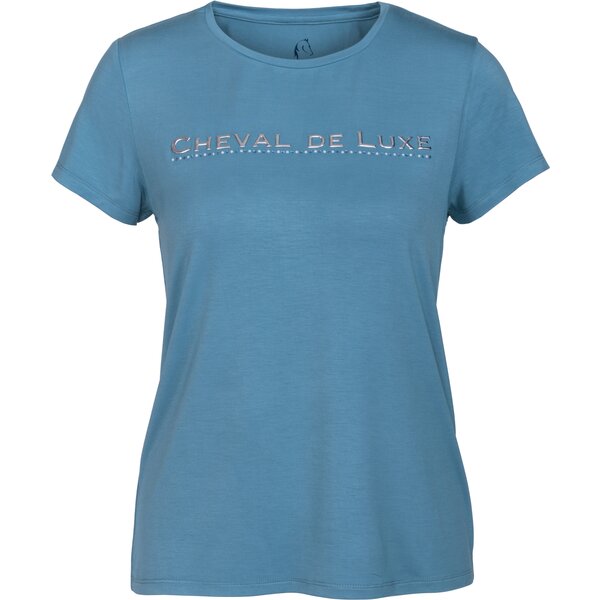 Cheval de Luxe T-Shirt mit Logoprint steel blue | XL