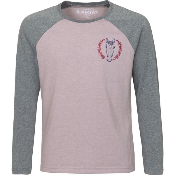 ARIAT Langarmshirt Heart Star purple dove / heather / heather grey | XS / 122