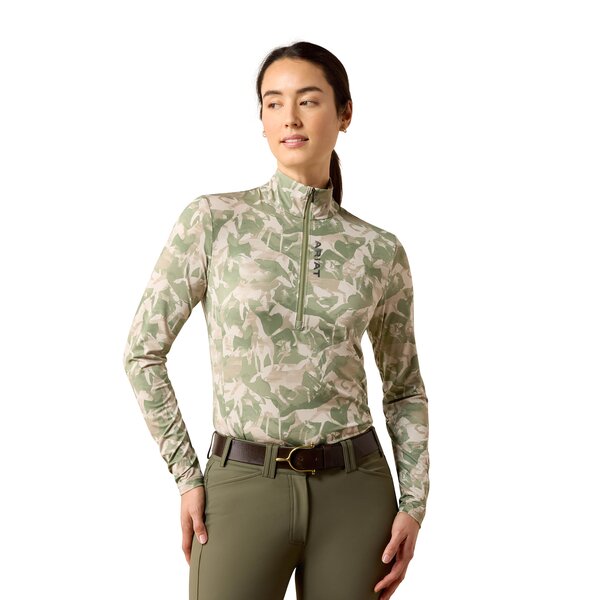 ARIAT functioneel shirt LunaVeil met halve ritssluiting 