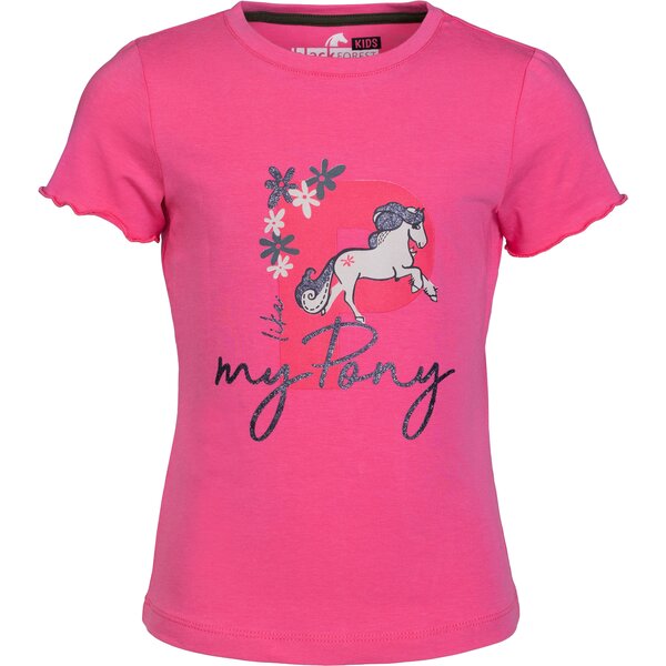 black forest kids T-Shirt mit Ponyprint red berry | 134/140