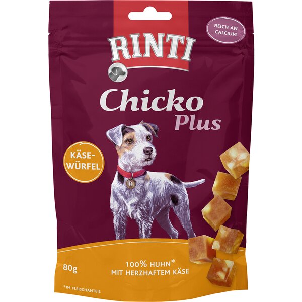 RINTI Snackwürfel Chicko Plus 80 g | Käse-Huhn