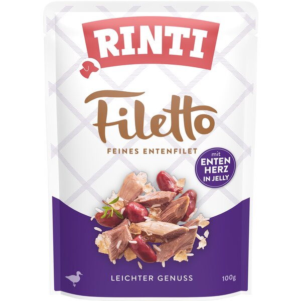 RINTI Nassfutter Filetto 100g | Ente/Herz