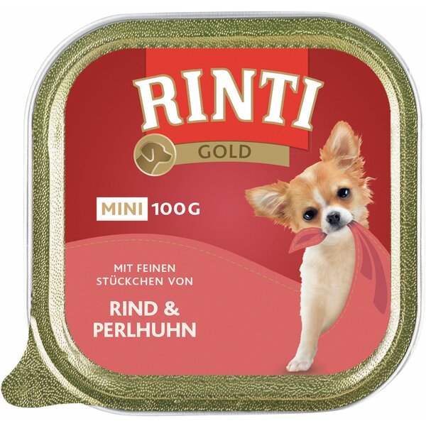 RINTI Nassfutter Gold Mini 100g | Rind/Perlhuhn