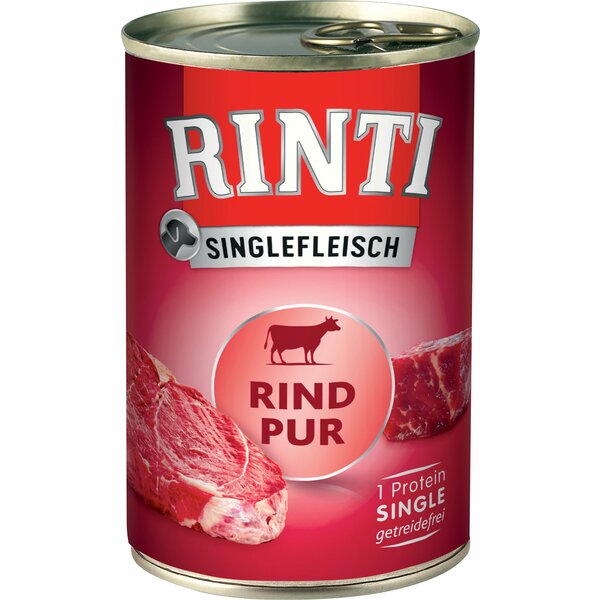 RINTI Nassfutter Singlefleisch Pur 400g | Rind