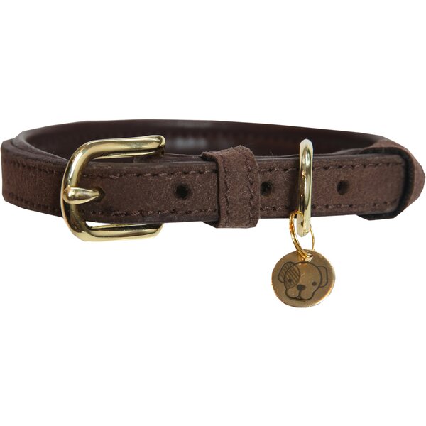 KENTUCKY DOGWEAR Hundehalsband Velvet Leather brown | L