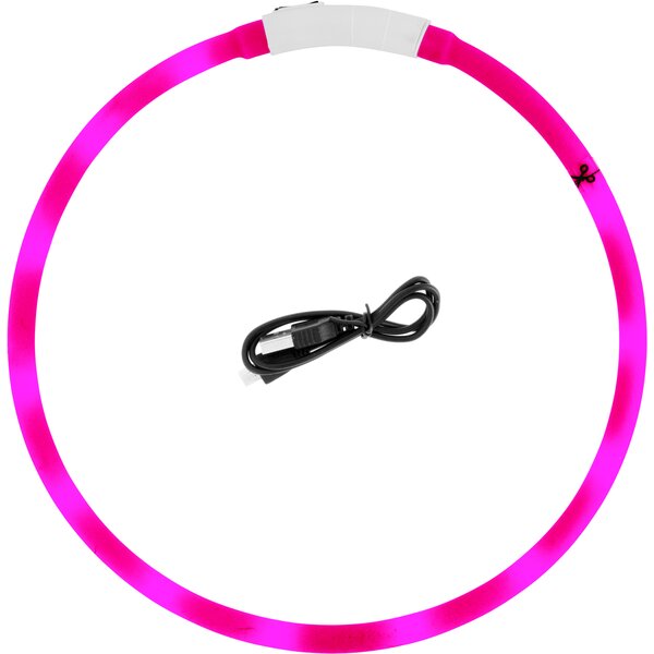 pawberry LED-Hundehalsband pink | 70 cm