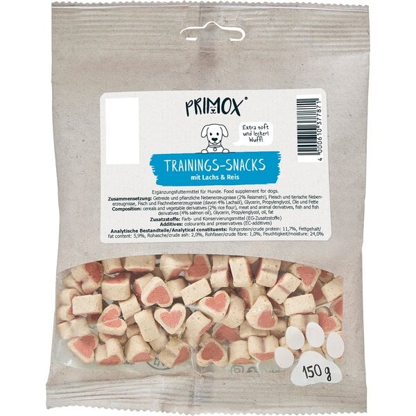 PRIMOX Trainings-Herzchen 150g | Lachs/Reis