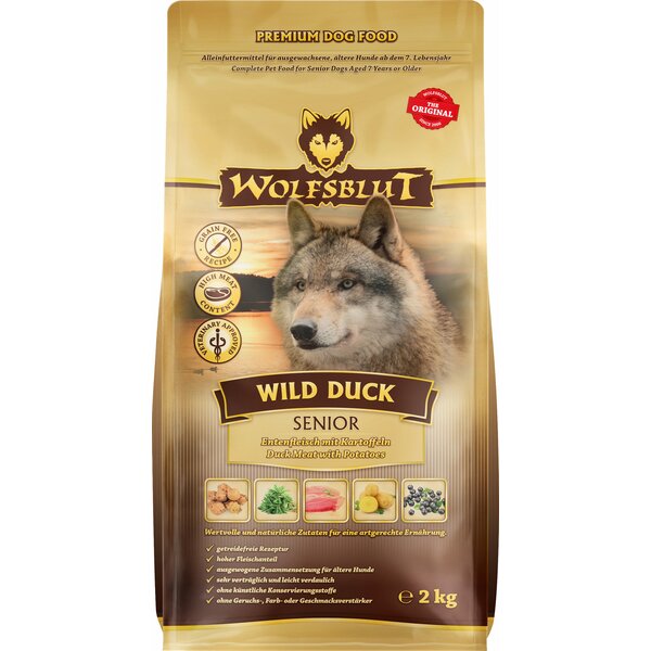 WOLFSBLUT Trockenfutter Senior Wild Duck 2kg | Ente
