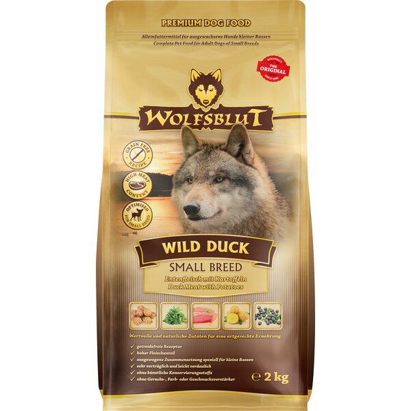 WOLFSBLUT Trockenfutter Small Breed Wild Duck 2kg | Ente