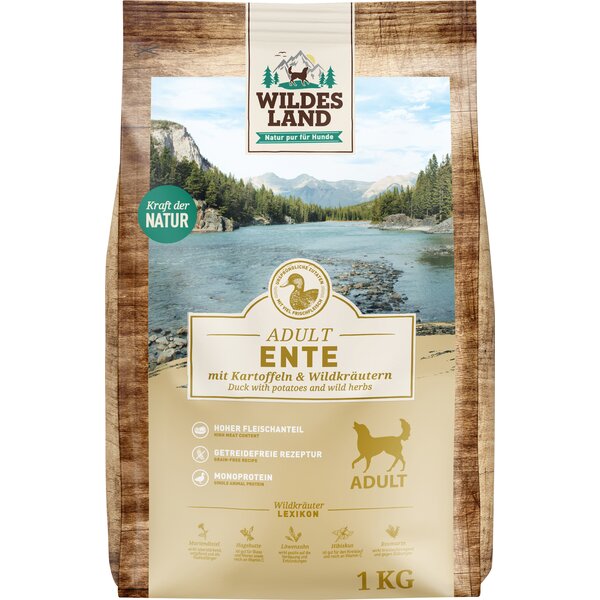 WILDES LAND Trockenfutter Classic Adult 1 kg | Ente