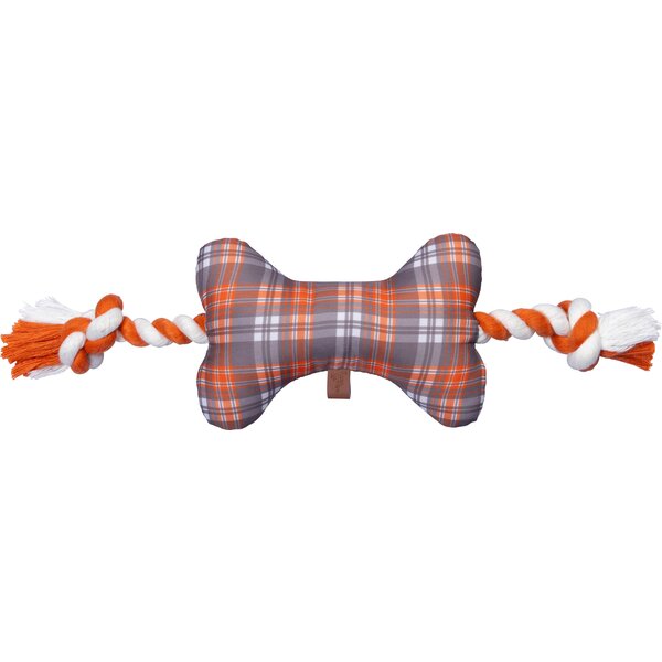 pawberry Hundespielzeug Knochen grey/orange | 40 cm
