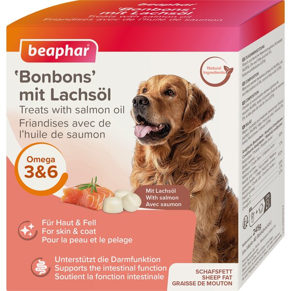 beaphar Bonbons für Hunde 245 g | Lachsöl