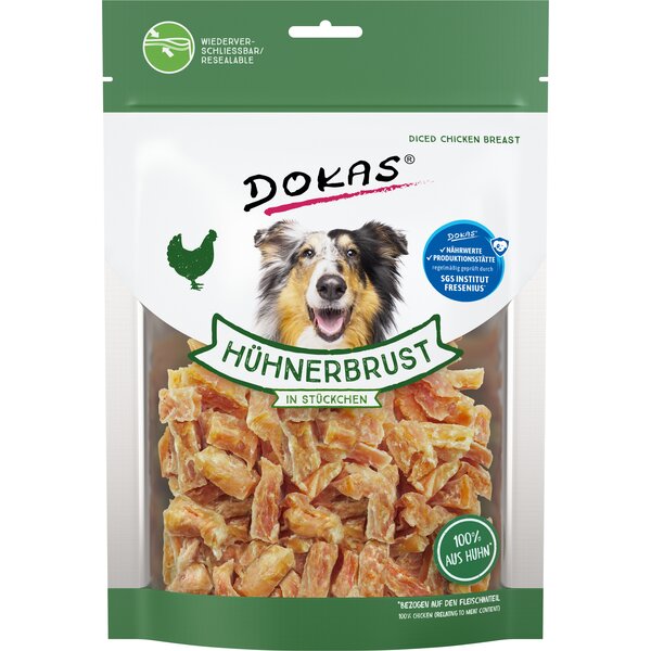 DOKAS Fleisch-Snack in Stückchen 70 g | Huhn