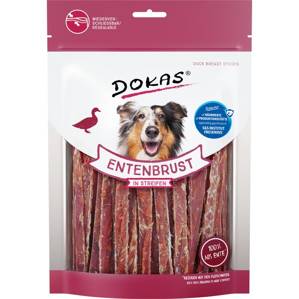 DOKAS Fleisch-Snack in Streifen 250 g | Ente