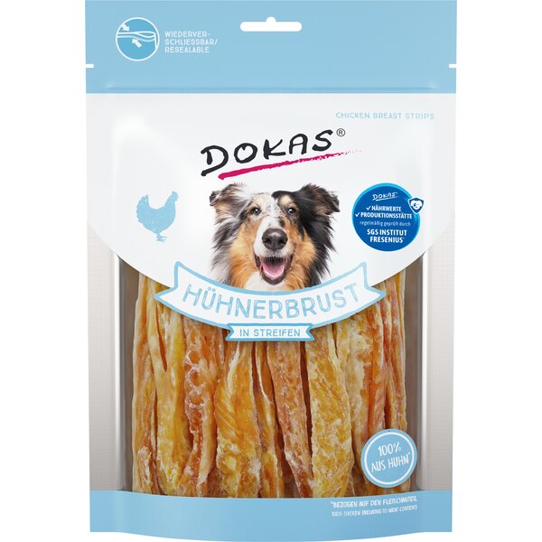 DOKAS Fleisch-Snack in Streifen 250 g | Huhn