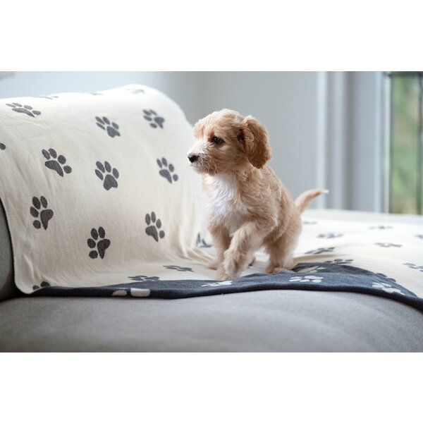 pawberry katoenen deken grey/beige | 100 x 120 cm