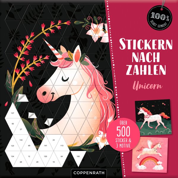 DIE SPIEGELBURG Stickern nach Zahlen Unicorn 