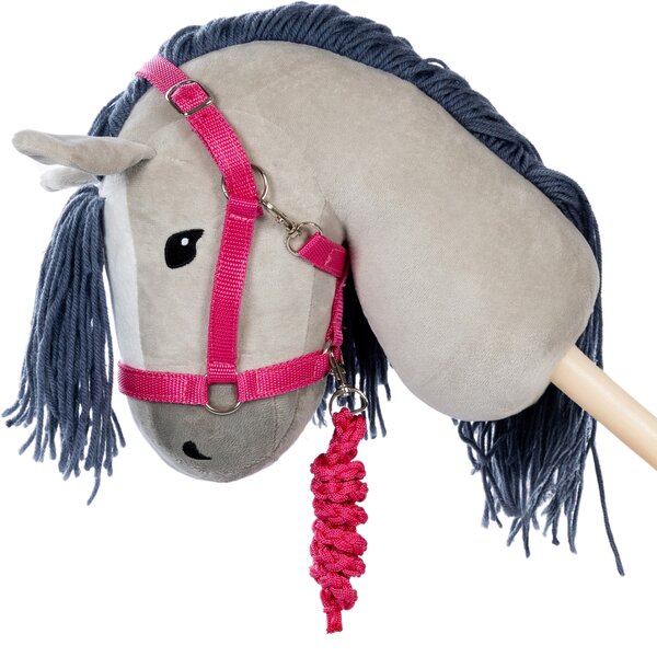 ASTRUP Hobby Horse Halfter mit Strick pink