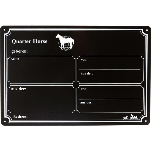 Loesdau Aluminium-Stalltafeln mit Brandzeichen-Lackierung Quarter Horse