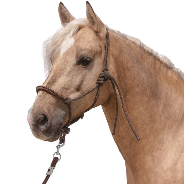 L-pro West Knotenhalfter mit Seil braun | Pony