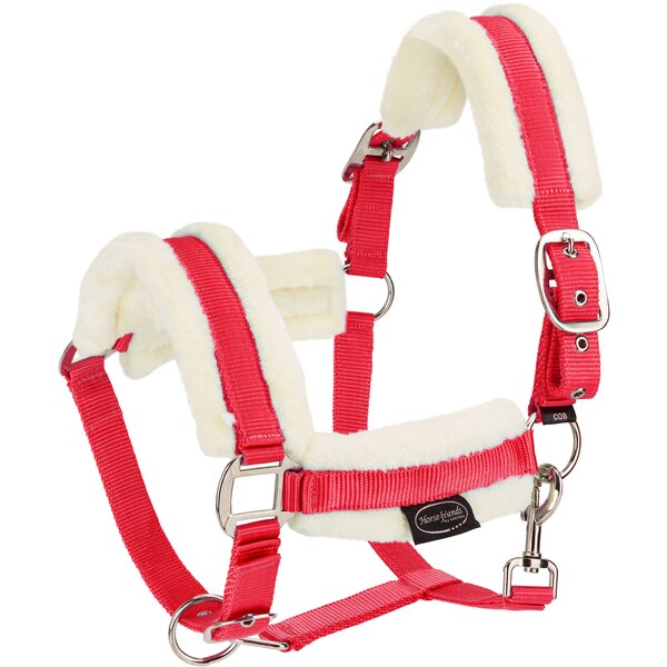 Horse-friends webhalster FauxFur Double Pin Buckle red | Shetty
