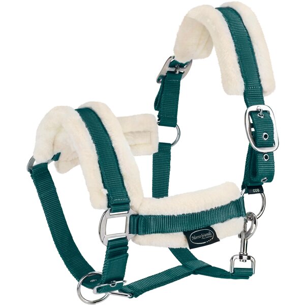 Horse-friends webhalster FauxFur Double Pin Buckle green | Shetty