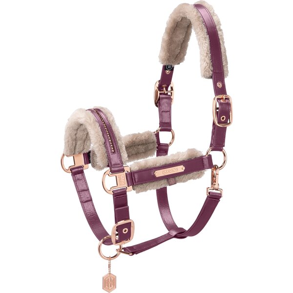 ESKADRON Heritage Halfter Glamslate FauxFur Double Pin cassis | Pony