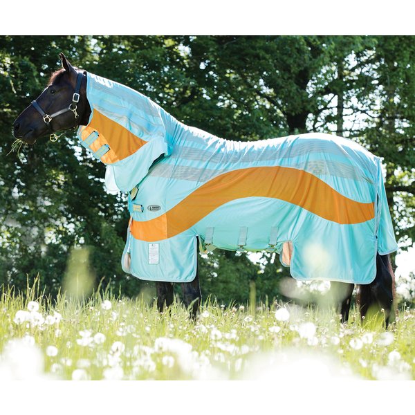 Horseware Fliegendecke AMIGO Vamoose Evolution aqua/orange 140 cm