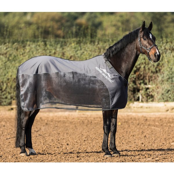 EQUINE-MICROTEC Multifunktionsdecke Flanell Touch graphite/white | 155 cm