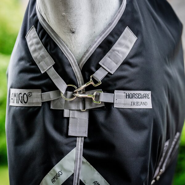 HORSEWARE outdoor deken AMIGO 1200 D, 50 g black/titanium grey | 125 cm