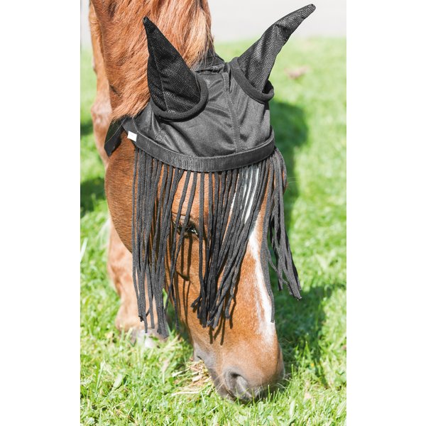 IRISh INNOVATION Fliegenhaube mit Fransenstirnband schwarz | Pony