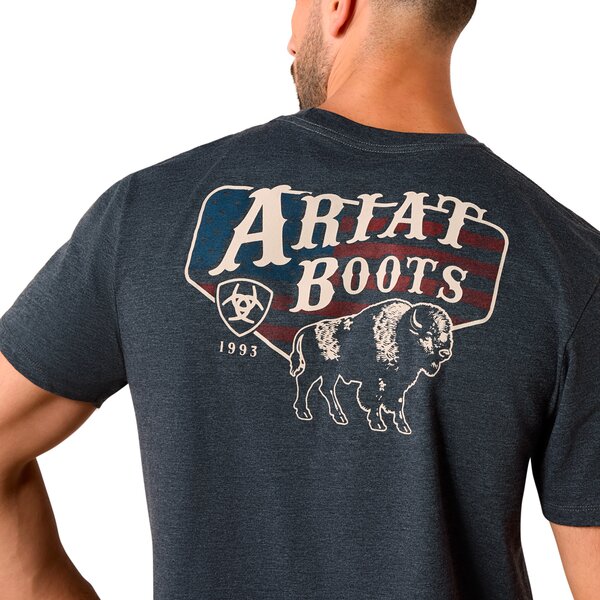 ARIAT T-shirt American Bison charcoal heather | XXL