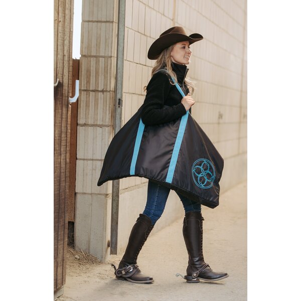 Passion 4Q tas voor westernpad/-deken black/turquoise | ca. 100 x 55 x 5 cm