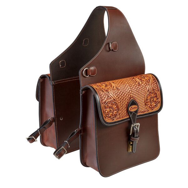 L-pro West western dubbele zadeltas brown | One size