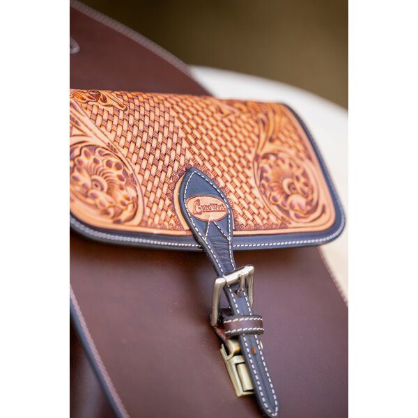 L-pro West western dubbele zadeltas brown | One size