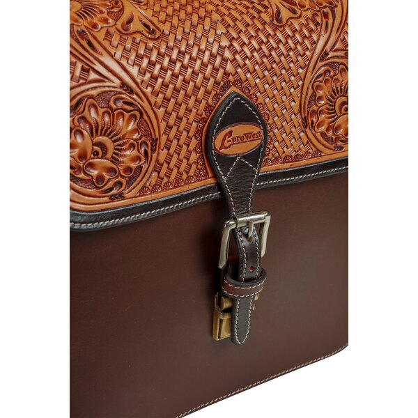 L-pro West western dubbele zadeltas brown | One size