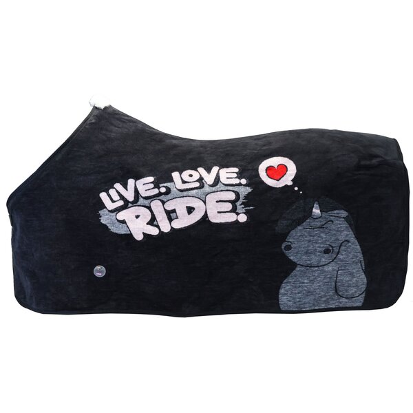 EQUEST Decke Dralon Pummel Live Love Ride black | XL