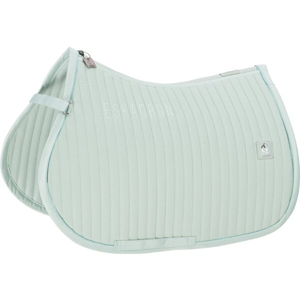 ESKADRON Classic Sports corduroy zadeldek met embleem powder green | Warmbloed/Dressuur