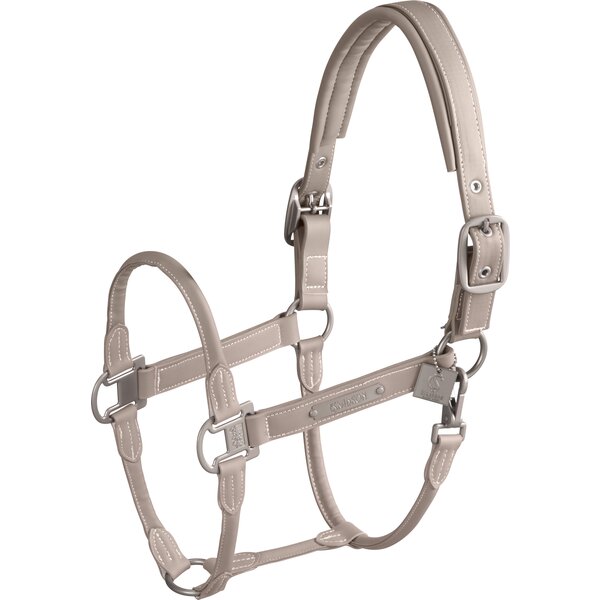 ESKADRON Classic Sports Halfter Leather Double Pin velvet taupe | X-Warmblut