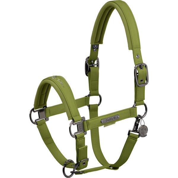 ESKADRON Platinum Halfter Double Pin Faux Leather moss green | Warmblut