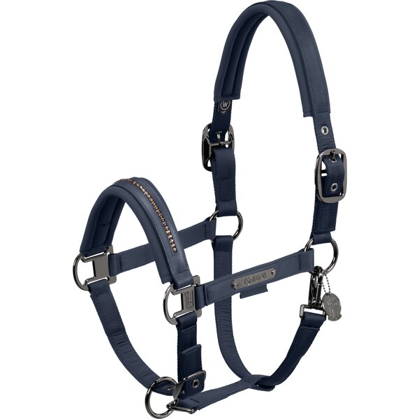 ESKADRON Platinum Halfter Double Pin Glossy Crystal atlantic blue | Warmblut