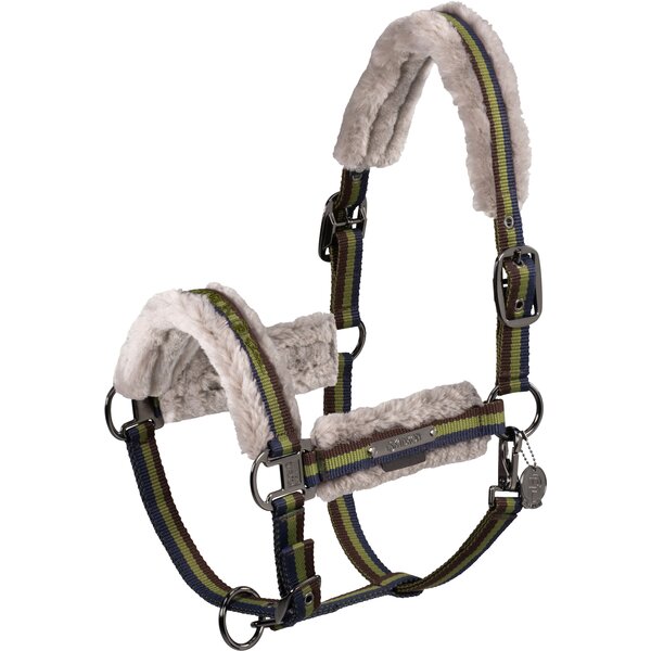 ESKADRON Platinum Halfter Double Pin Girth FauxFur moss green | X-Warmblut