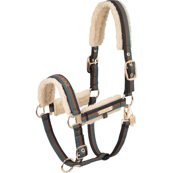 ESKADRON Heritage halster Double Pin teddyfleece black/almond/vintage green | Shetty