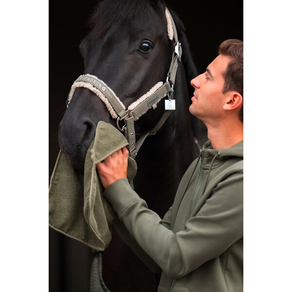 ESKADRON Classic Sports halster Denim Double Pin Teddyfleece dusty olive | X-Warmbloed
