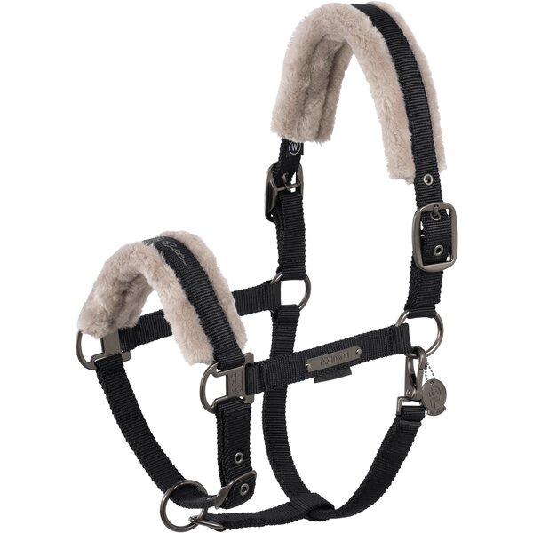 ESKADRON Platinum halster Double Pin FauxFur black | Shetty