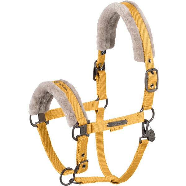 ESKADRON Platinum halster Double Pin FauxFur golden yellow | Pony